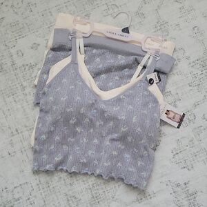 Laura Ashley  Seamless Cropped Cami And Boyshorts Set Of Two